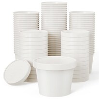 Recipientes Para Sopa Jolly Party De Papel De 12 Onzas 50 Unidades Con Tapas Color Blanco - Venta Internacional.