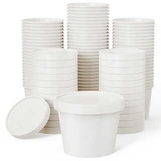 Foto 1 | Foto 1 | Recipientes Para Sopa Jolly Party De Papel De 12 Onzas 50 Unidades Con Tapas Color Blanco - Venta Internacional.