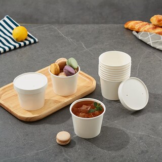 Foto 6 | Foto 6 | Recipientes Para Sopa Jolly Party De Papel De 12 Onzas 50 Unidades Con Tapas Color Blanco - Venta Internacional.