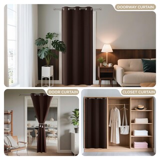 Foto 4 | Foto 4 | Cortina Joydeco Blackout Para Puerta Privacidad 102x198 Cm Chocolate - Venta Internacional.