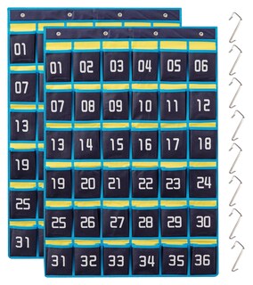 Foto 1 | Foto 1 | Organizador De Bolsillos Para Aula Hblife 36 Compartimentos Azul Paquete De 2 - Venta Internacional.