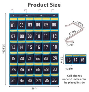 Foto 2 | Foto 2 | Organizador De Bolsillos Para Aula Hblife 36 Compartimentos Azul Paquete De 2 - Venta Internacional.