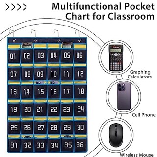 Foto 3 | Foto 3 | Organizador De Bolsillos Para Aula Hblife 36 Compartimentos Azul Paquete De 2 - Venta Internacional.