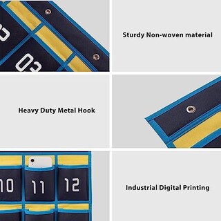 Foto 4 | Foto 4 | Organizador De Bolsillos Para Aula Hblife 36 Compartimentos Azul Paquete De 2 - Venta Internacional.