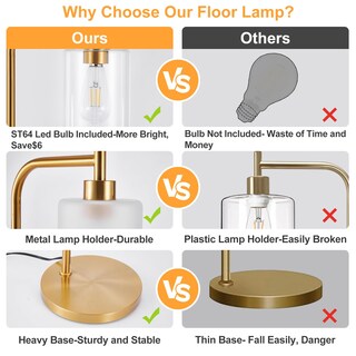 Foto 4 | Foto 4 | Lámpara De Pie Dinglilighting Dorada Con Vidrio Esmerilado 120v 8w Led - Venta Internacional.