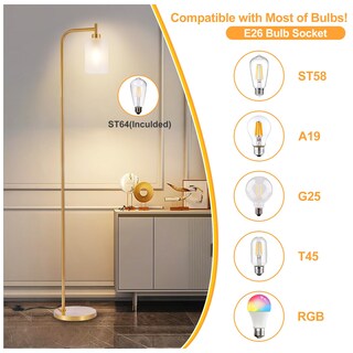 Foto 5 | Foto 5 | Lámpara De Pie Dinglilighting Dorada Con Vidrio Esmerilado 120v 8w Led - Venta Internacional.