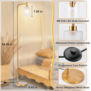 Foto 7 | Foto 7 | Lámpara De Pie Dinglilighting Dorada Con Vidrio Esmerilado 120v 8w Led - Venta Internacional.