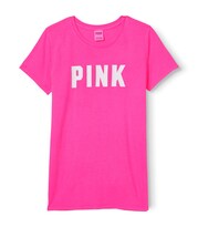 Remera Victoria's Secret Pink Con Logo Manga Corta Talle Xs - Venta Internacional.
