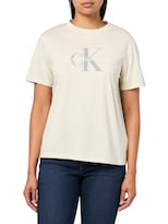 Camiseta De Algodón Calvin Klein Para Mujer Con Logo En El Pecho - Venta Internacional.