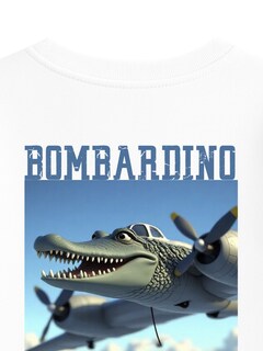 Foto 4 | Foto 4 | Playera Bombardino Crocodilo Zyro Kids 1006 Blanca Gráfica Divertida