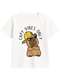 Foto 1 | Foto 1 | Playera Capy Vibes Only Blanca Zyro Kids 1003 Capibara Cool