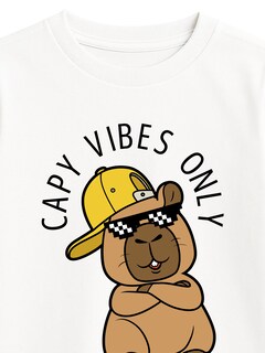 Foto 2 | Foto 2 | Playera Capy Vibes Only Blanca Zyro Kids 1003 Capibara Cool