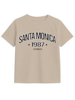Foto 1 | Foto 1 | Playera Santa Monica 1987 Los Angeles Taupe Zyro Kids 1003 Estilo College