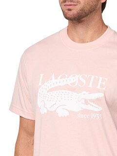 Foto 3 | Foto 3 | Camiseta Lacoste Clásica De Cuello Redondo Y Manga Corta Rosa - Venta Internacional.