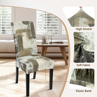 Foto 3 | Foto 3 | Fundas Para Sillas De Comedor Searchi Juego De 6 Marrón Abstracto - Venta Internacional.