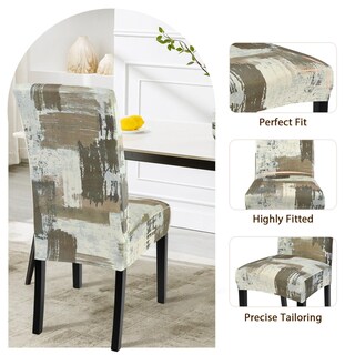 Foto 5 | Foto 5 | Fundas Para Sillas De Comedor Searchi Juego De 6 Marrón Abstracto - Venta Internacional.