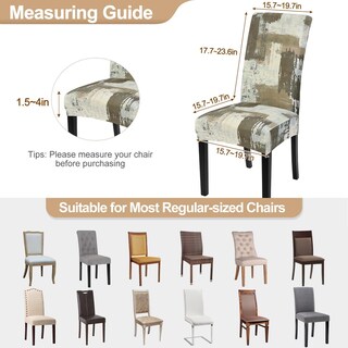 Foto 6 | Foto 6 | Fundas Para Sillas De Comedor Searchi Juego De 6 Marrón Abstracto - Venta Internacional.