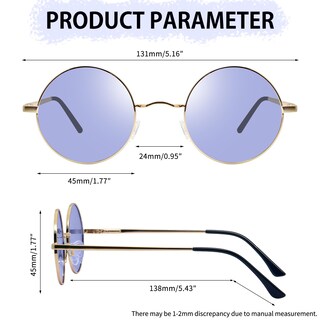 Foto 5 | Foto 5 | Gafas De Sol Pequeñas Redondas Joopin Moradas Con Filtro Uv400 Y Montura Metálica - Venta Internacional.