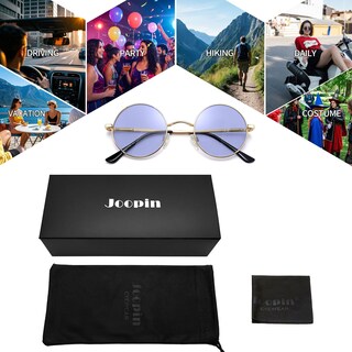 Foto 6 | Foto 6 | Gafas De Sol Pequeñas Redondas Joopin Moradas Con Filtro Uv400 Y Montura Metálica - Venta Internacional.