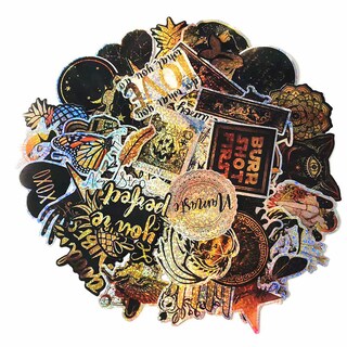 Foto 1 | Foto 1 | Pegatinas De Vinilo De Imitación Láser Resistentes Al Agua 50 Unidades Por Lote Color Gris - Venta Internacional.