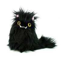 Muñeca De Peluche Con Forma De Gato Negro De 20 Cm De Largo En Algodón Y Felpa - Venta Internacional.