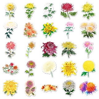 Foto 4 | Foto 4 | Pegatinas De Vinilo Impermeable Con Flores De Crisantemo 50 Unidades - Venta Internacional.