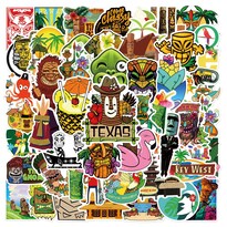 Calcomanías Hawaianas Impermeables De Vinilo Con Grafiti 50 Unidades - Venta Internacional.