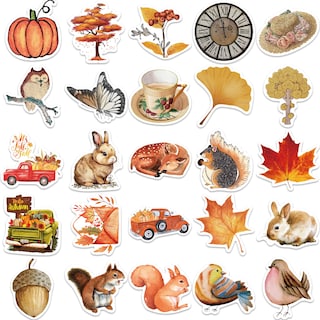 Foto 3 | Foto 3 | Pegatinas De Vinilo Autumn Forest Con Forma De Piña Y Ardilla 50 Unidades - Venta Internacional.
