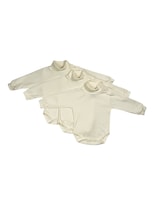 Set De 3 Pañaleros Blanco Hueso Cuello Ruso Bebe Unisex