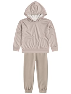 Foto 1 | Foto 1 | Conjunto Hoodie Y Joggers Taupe Zyro Kids 1202 Tela Aterciopelada Interior