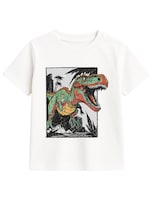 Playera Zyro Kids Blanca Dino Jurásico Niño 1003 Dinosaurio Salvaje 1 Pieza