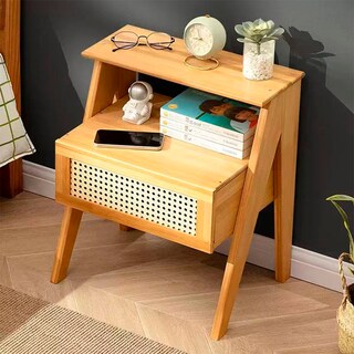 Foto 1 | Foto 1 | Buro Para Recamara Mesa Auxiliar 2 Niveles Con Compartimento De Almacenamiento Para Dormitorio Mesita De Noche Astra