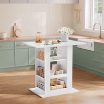 Mesa De Comedor Con Estantes De Almacenamiento Ahorro De Espacio Para Cocinas Comedores O Oficina Nomi