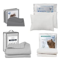 Colcha Trinity Color Gris Perla Queen Size+ Protector Ultra + Sábanas Basic + 2 Almohadas Frosty