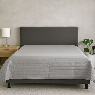 Foto 3 | Foto 3 | Colcha Trinity Color Gris Perla Queen Size+ Protector Ultra + Sábanas Basic + 2 Almohadas Frosty