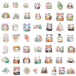 Foto 3 | Foto 3 | Pegatinas Kawaii Sushi De Vinilo Impermeable 50 Unidades/lote - Venta Internacional.