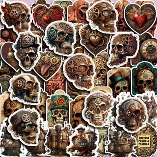 Foto 3 | Foto 3 | Pegatinas Steampunk Skull City De Vinilo Impermeable 50 Unidades/lote - Venta Internacional.