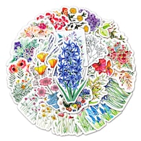 Pegatinas De Vinilo Con Grafitis Impermeables Con Flores Coloridas 50 Unidades - Venta Internacional.