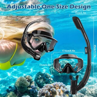 Foto 6 | Foto 6 | Set De Equipo De Esnórquel Yimserk Con Máscara Panorámica De 180° Para Adultos - Venta Internacional.