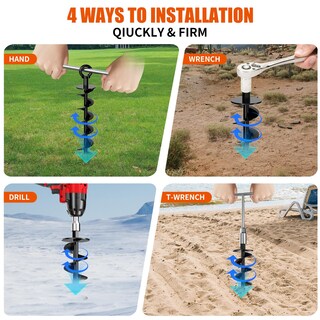 Foto 4 | Foto 4 | Paquete De 4 Anclajes De Tornillo En Espiral Para Suelo En Color Negro - Venta Internacional.