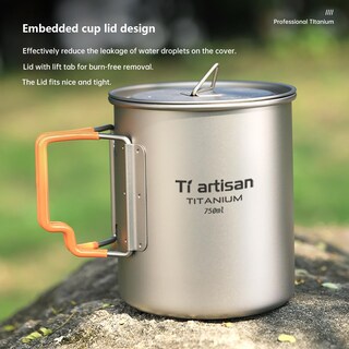 Foto 6 | Foto 6 | Taza De Titanio Ti Artisan 750 Ml Para Camping Y Café - Venta Internacional.