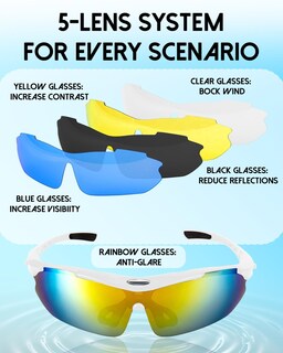 Foto 3 | Foto 3 | Gafas De Sol Para Ciclismo Hurdilen Polarizadas Uv400 Con 5 Lentes Intercambiables Unisex - Venta Internacional.