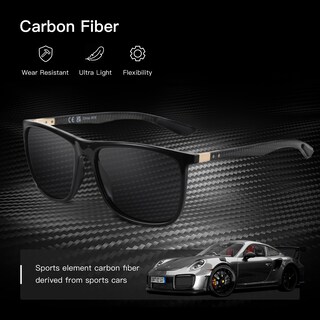 Foto 2 | Foto 2 | Lentes De Sol Cuadrados Polarizados Zenottic Para Hombre De Fibra De Carbono - Venta Internacional.