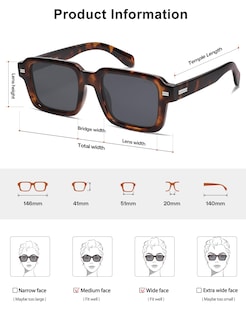 Foto 6 | Foto 6 | Gafas De Sol Cuadradas Polarizadas Sojos Para Hombre Y Mujer Sj2345 - Venta Internacional.