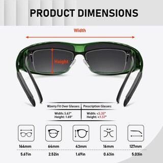 Foto 3 | Foto 3 | Gafas De Sol Wzerry Polarizadas Uv400 Para Usar Sobre Anteojos Para Hombre Y Mujer - Venta Internacional.