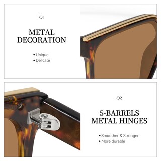 Foto 5 | Foto 5 | Gafas De Sol Cuadradas Polarizadas Sobredimensionadas Uv400 Mosanana Ms52367 - Venta Internacional.