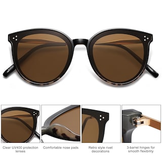 Foto 4 | Foto 4 | Gafas De Sol Sojos Clásicas Y Trendy Redondas Sj2068 Uv400 Negras - Venta Internacional.