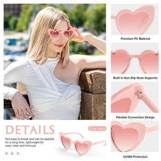 Foto 3 | Foto 3 | Lentes De Sol Corazón Rosa Bouiexye Uv400 Paquete De 10 - Venta Internacional.