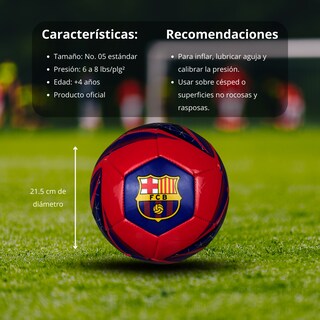 Foto 5 | Foto 5 | Balón De Fútbol Fcb Barca No.5 Rojo Líneas