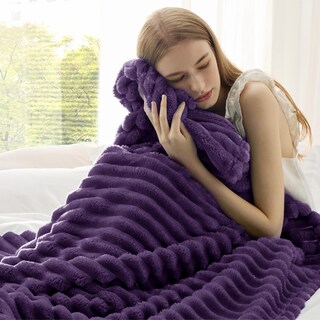 Foto 3 | Foto 3 | Manta Bedsure Gentlesoft Púrpura Twin Para Cama 168x229 Cm - Venta Internacional.